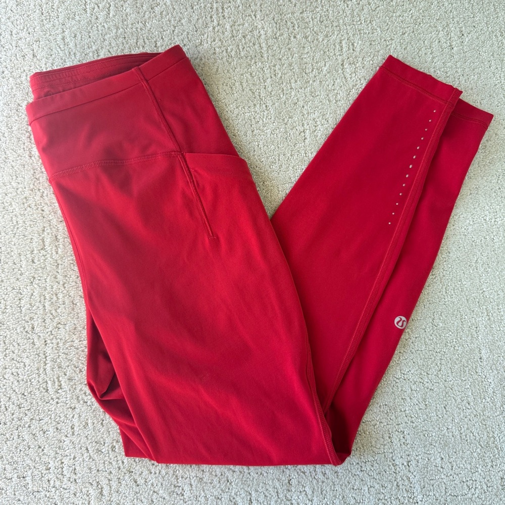 Lululemon Swift Speed Tight Womens 8 Dark Red High Rise Luxtreme W5CX9S